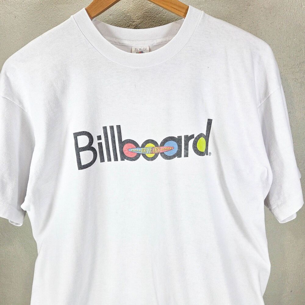 Vintage 90s 1994 Billboard 100 Years T Shirt Single Stitch USA White Sz XL